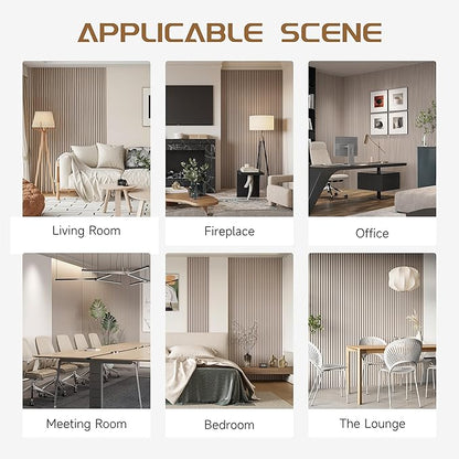 Stylish Decorative Wall Panels, 4 Pack 8 x 1 ft, Modern Acoustic Wood Panels with Felt Backing, Natural