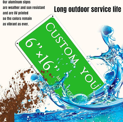 custom street sign,Custom Sign, Aluminum Weatherproof Metal Sign Multiple Sizes, Reflective,Customize for Office, Business, Workplace, office, Home, Delivery Signs(6 * 16 Inch)