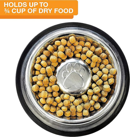 Neater Pet Brands Stainless Steel Slow Feed Bowl - Non-Tip & Non-Skid - Stops Dog Food Gulping, Bloat, Indigestion, and Rapid Eating (.75 Cup)
