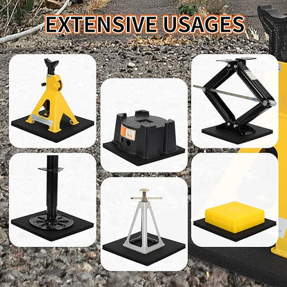 OULEME RV Leveling Block Flex Pads, 12” Rubber Jack Pads, Anti-Vibration & Anti-Slip Mats, for Camper Travel Trailer Jacks & Stands & Stabilizers on Uneven Surfaces, 2-Pack