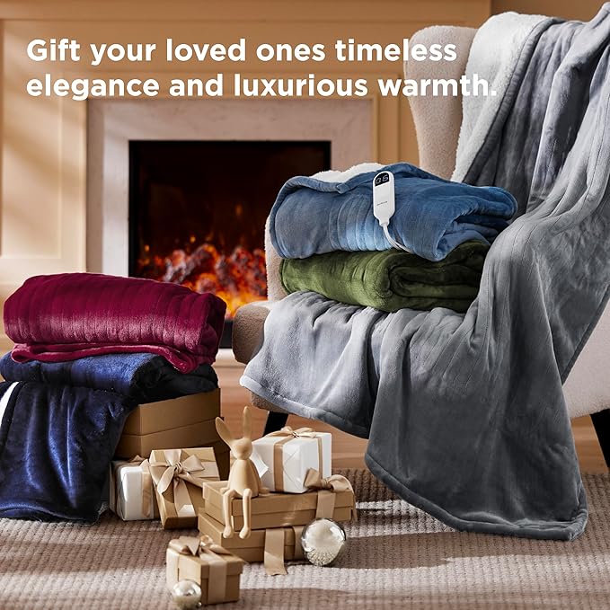 Bedsure Electric Blanket Full Size - Soft Flannel Heated Blanket Full, GentleSoft™ Fast Heating with 10 Time Settings & 6 Heat Settings, Warm Gifts for Women Grandma (72x84 inches, Teal)