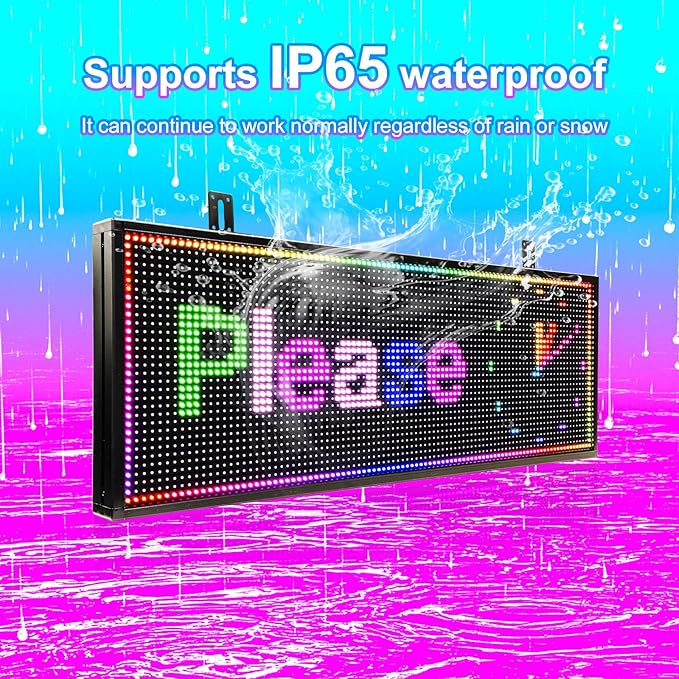Programmable Scrolling LED Sign Outdoor Signs for Businesses Pantalla LED Para Publicidad Waterproof Digital Display Board - Custom Electronic Message Panel for Wall (Letrero) 26"X14"