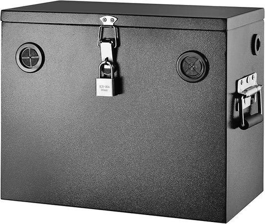 Heavy Duty Steel Battery Box for Group 27 Battery - Car/RV/Marine/Trolling Motor Relocation Kit with Lock & Sealing Gaskets