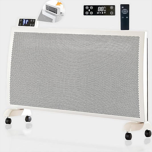 Infrared Space Heater: 1500W Portable Stand or Wall Mount Smart Electric Heater for Indoor Use Remote Control Bedroom & Office
