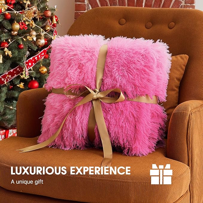 Heated Electric Blanket Throw,Warm Winter Birthday Gifts for Women Her Grandma-Faux Fur with Soft Sherpa,10 Heat Settings,5 Time Settings with Fast Heating, 50x60, Rose Red