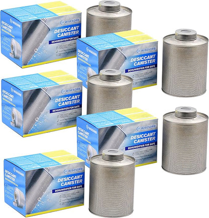 750 Grams 5 Pack Gun Safe Dehumidifier, Reusable Canister Desiccant Dehumidifier, Rechargeable 1.65 Lbs Indicating Silica Gel Orange To Green