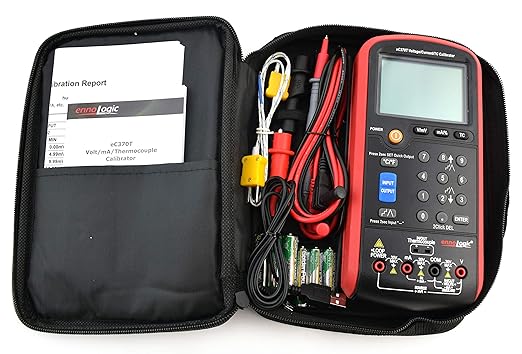 eC370T Volt mA Thermocouple Loop Process Calibrator by ennoLogic – 0-20V and 4-20mA V/mV/mA and Temperature Signal Generator, Meter and Simulator for Transmitters, Current Loops, and PLC