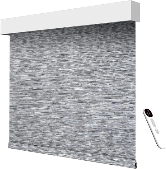 Smart Motorized Blinds – 70% Blackout Roller Shades with Remote, Alexa/Google Home/Siri Control, Matter Compatible, Wireless Rechargeable Battery, Custom Sizes for Windows & Sliding Doors