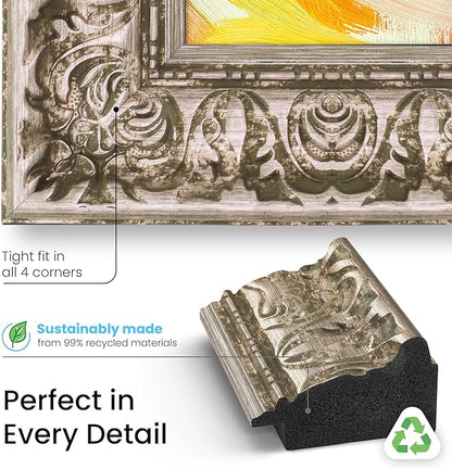 Tuscan Silver 55" Premiere Deco TV Frame - Compatible ONLY with Samsung The Frame TVs (Fits 2021-2025, LS03A, LS03B, LS03C, LS03D, LS03FA)