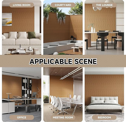 WPC Slat Wall Paneling,8-Pack 3D WPC Wood Wall Panels,Acoustic Wall Panels for Interior Wall Decor,Living Room,Bedroom,Golden Oak,95 x 6 in