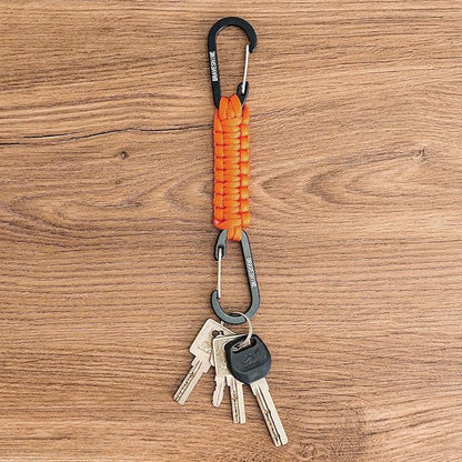 BRAVESHINE Paracord Keychain Carabiner Clip, D Ring Lanyard Hanger Stroller Hook for Water Bottle, Key, Backpacks, Men, Women