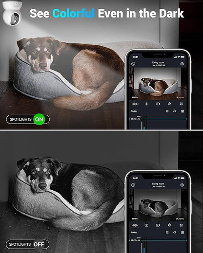 blurams Pet Camera 2K, Cameras for Home Security with One-Touch Call, Dog Camera w/Color Night Vision, Motion Tracking, Cloud & SD Card Storage (2.4GHz Wi-Fi)