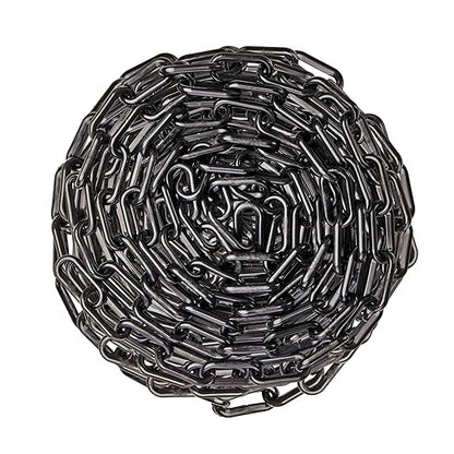US Weight (Made in USA) 2" x 50' Black Plastic Safety Chain ft. SunShield UV Resistant Technology