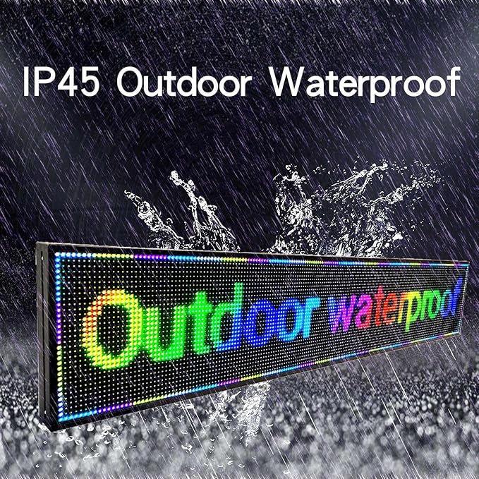 Programmable Led Sign Screen Outdoor Digital Pantalla Para Publicidad Custom Word Scrolling Usb Wifi Enabled Control Display Message Board Lights for Mobile Phone and Windows (77"x14")