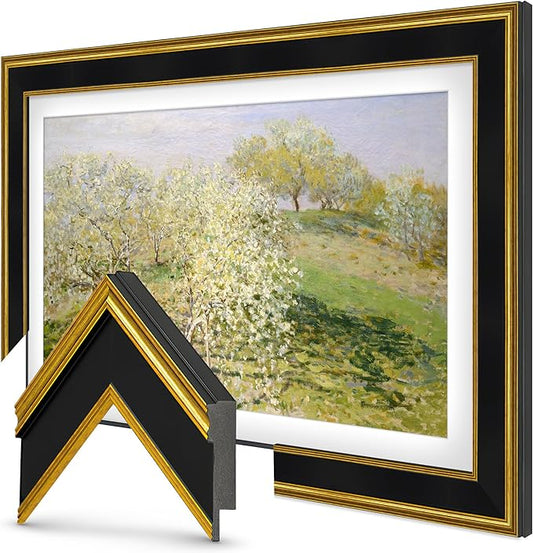 Antique Gold & Black 55" Premiere Deco TV Frame - Compatible ONLY with Samsung The Frame TVs (Fits 2021-2025, LS03A, LS03B, LS03C, LS03D, LS03FA)