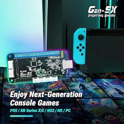Brook GEN5X Fighting Board – Ultimate Multi-Platform Support: Compatible with PS5, Xbox Series, NS 2, and PC – Ultra-Fast Responsiveness Ideal for Fighting Games (Exclusive Version)