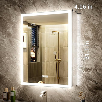 Side Mirrored Kits, 4'' W x 32'' H Decorative Side Mirrors Set of 2 for 32-Inch-Height Front & Backlit Lighted Mirror Cabinet Surface-Mounting-Use Only (for Model-Terri)