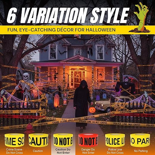 Caution Do Not Enter Tape 2 Pack 3 inch X 1000 feet • Bright Yellow with a Bold Black Print • 3 in. Wide for Maximum Readability • Tear Resistant Design