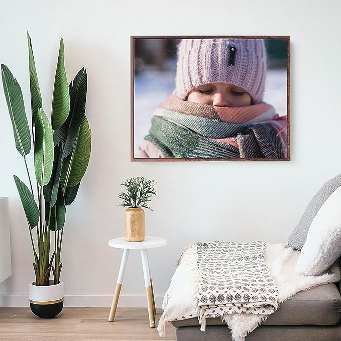 P&L ART. Personalized Custom Canvas Prints: Photo On Canvas Transform Your Photos into Stunning Framed Wall Art Digitally Printed Photo To Canvas Ideal for Home Decor Gifts Keepsakes Walnut 16X20