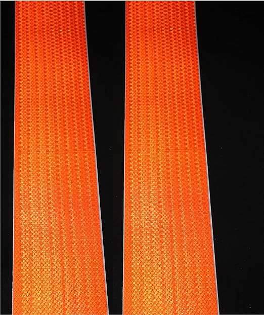 Orange Reflective Tape Outdoor Waterproof 4 inch Wide, High Visibility Industrial Marking Tape, Safety Adhesive Stickers (68 feet,5 Rolls)