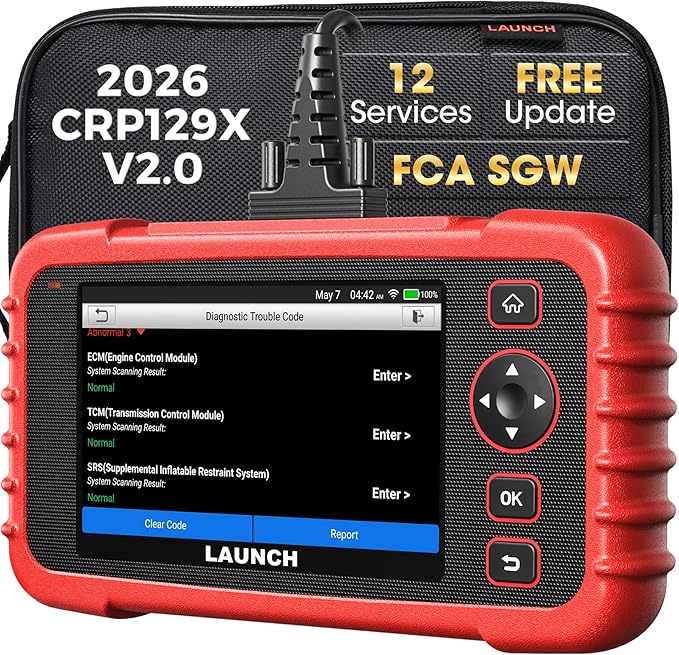 OBD2 Scanner LAUNCH CRP129X V2.0 Elite Scan Tool, Upgrade of CRP123X, 12 Reset Services, ABS/SRS/Transmission/ Check Engine Car Code Reader, Lifetime Free Update, FCA AutoAuth & Auto VIN, Battery Test