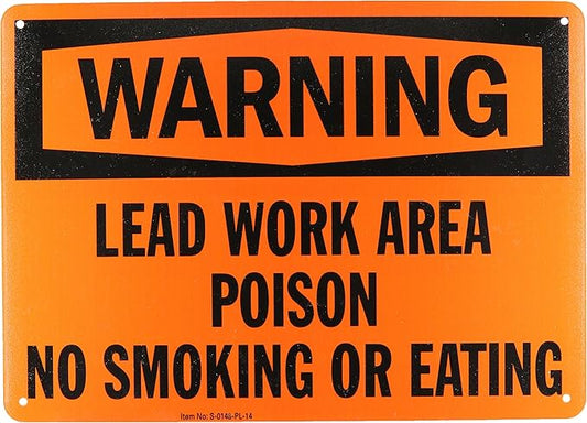 "Warning - Lead Work Area, Poison, No Smoking Or Eating" Sign By SmartSign | 10" x 14" Plastic
