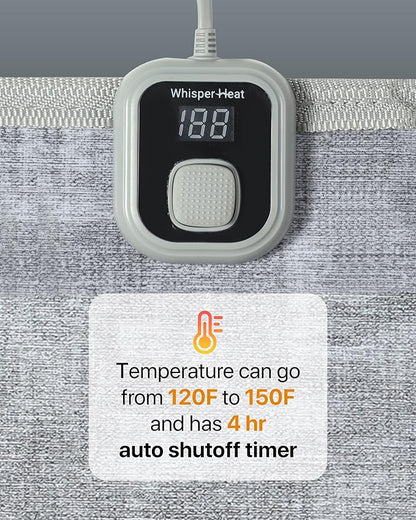 WhisperHeat™ Heated Floor Mat – Electric Tap-to-Activate Foot & Floor Warmer- Silent, Energy-Efficient Underfoot Heating Mat