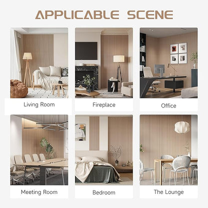 Wood Slat Wall Panels, 2 Pack 8 x 1 ft Decorative Wood Panels for Wall,Stylish Wall Panels for Interior Wall Decor, Modern Acoustic Wood Wall Panels with Felt Backing, Oak
