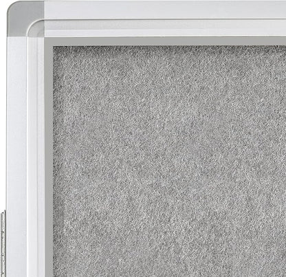 Lockable Enclosed Bulletin Board with 36x24 Acrylic Display Case – Aluminum Frame Notice Board with Self-Healing Felt Surface – Wall-Mounted for School, Office & Public Areas