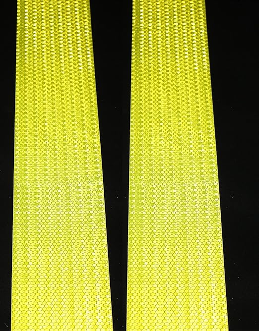 Fluorescent Yellow Reflective Tape Outdoor Waterproof 3 inch Wide, High Visibility Warning Safety Industrial Marking Tape (68 feet,5 Rolls)
