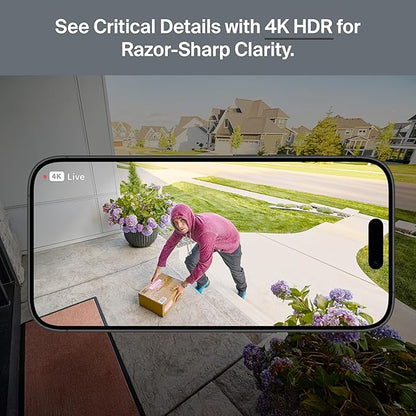Arlo Ultra Security Camera 4K HDR (3rd Gen, 2025 Release) + SmartHub, Battery Power, Emergency Response, AI Event Captions, 1-Month Trial of Secure Plan, 180° Field of View, 4 Cam, White