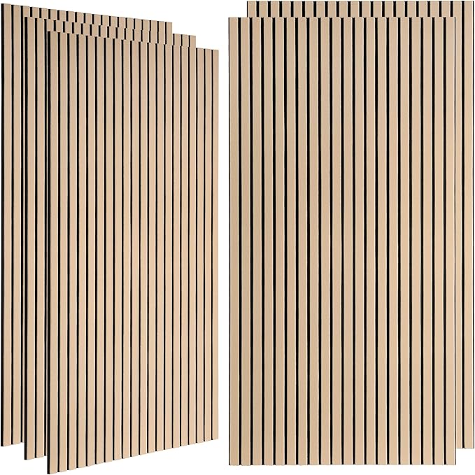 5 Pack Large Acoustic Wall Panels 47.2 x 23.6 x 0.4 Inch Sound Proof Sound Absorbing Polyester Fiber Panels Self-Adhesive Decorative Acoustic Panels for Home Studio, Office, Recording