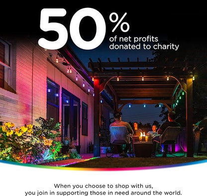 Enbrighten VIBE Eternity Permanent Outdoor Lights, 50ft, 36 RGBWIC LEDs, Smart Everyday Accent Lights, IP67 Waterproof, Compatible with Alexa, Google Home, White, 81102