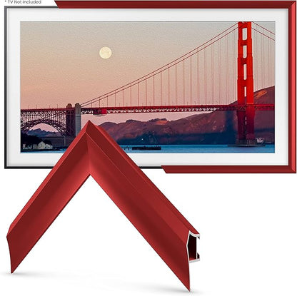 Candy Apple Red Prismatic 3" Color Chip Alloy Deco TV Frame (32",43",50",55",65",75",85") Compatible ONLY with Samsung The Frame and Pro TVs (Fits 2021-2025, LS03A,LS03B,LS03C,LS03D,LS03FA,LS03FW)