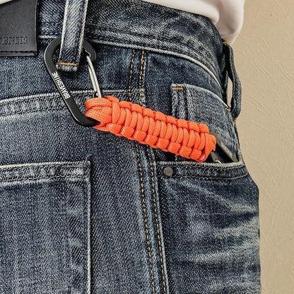 BRAVESHINE Paracord Keychain Carabiner Clip, D Ring Lanyard Hanger Stroller Hook for Water Bottle, Key, Backpacks, Men, Women