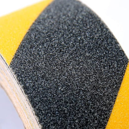 Best Anti-Slip Grip Tape, 1" x 30 FT, Black & Yellow Striped, 80 Grit, Industrial Grade, Indoor, Outdoor (1-Inch x 30 Feet Roll)